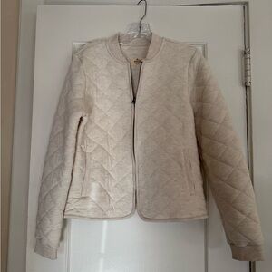 Marine Layer Quilted Tan Bomber Jacket